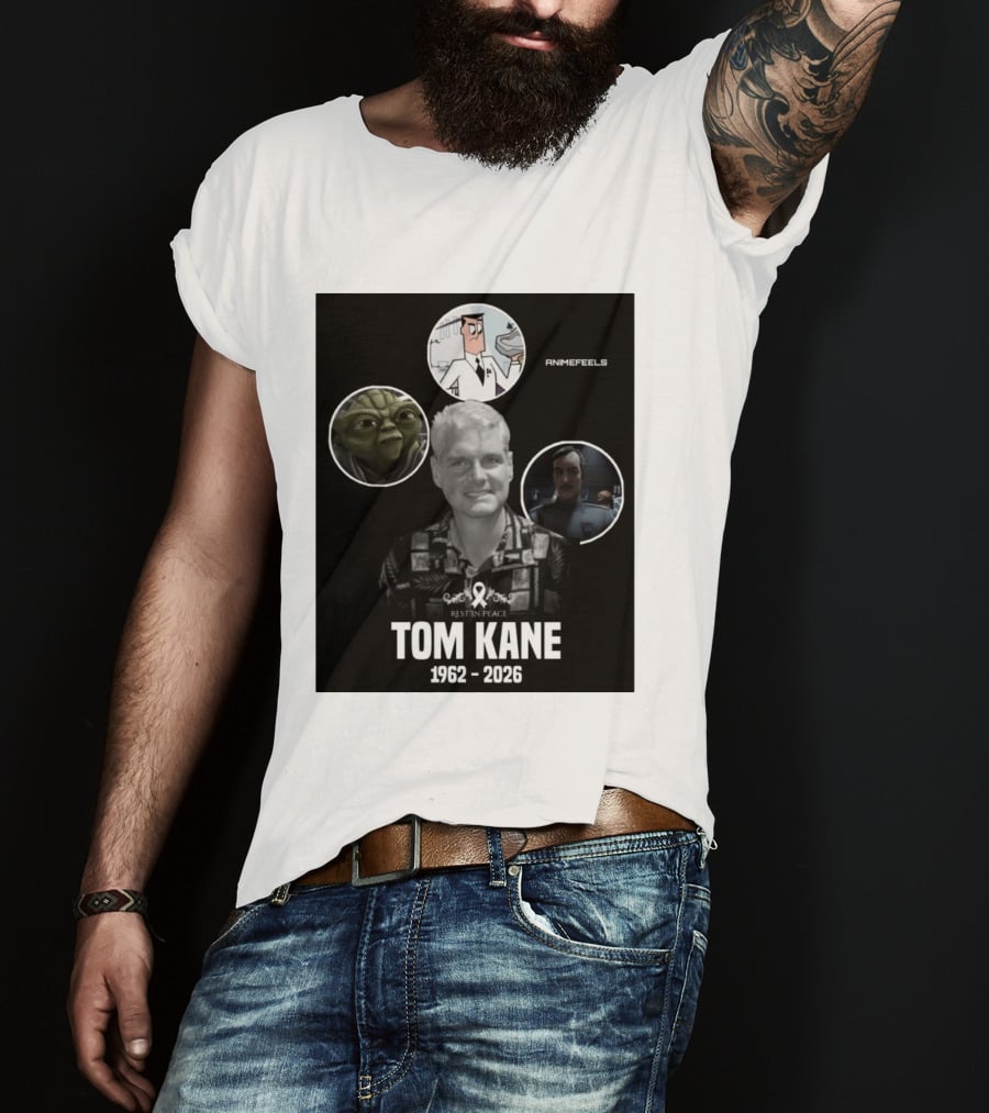Rest In Peace Tom Kane 1962 2026 Animefeels Yoda T-Shirt