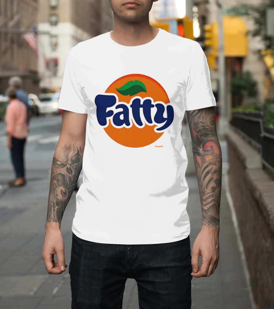 Fatty Fanta Bold Text Orange Circle T-Shirt