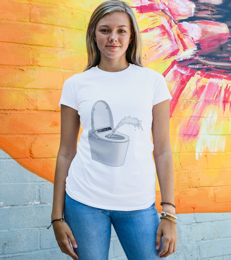 Smart Toilet Clean Water Splash Meme T-Shirt