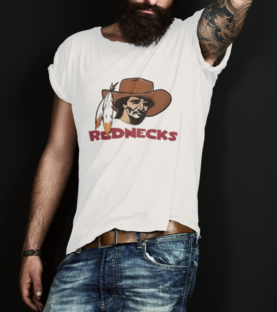 Washington Redskins Rednecks Cowboy Hat With Feather T-Shirt
