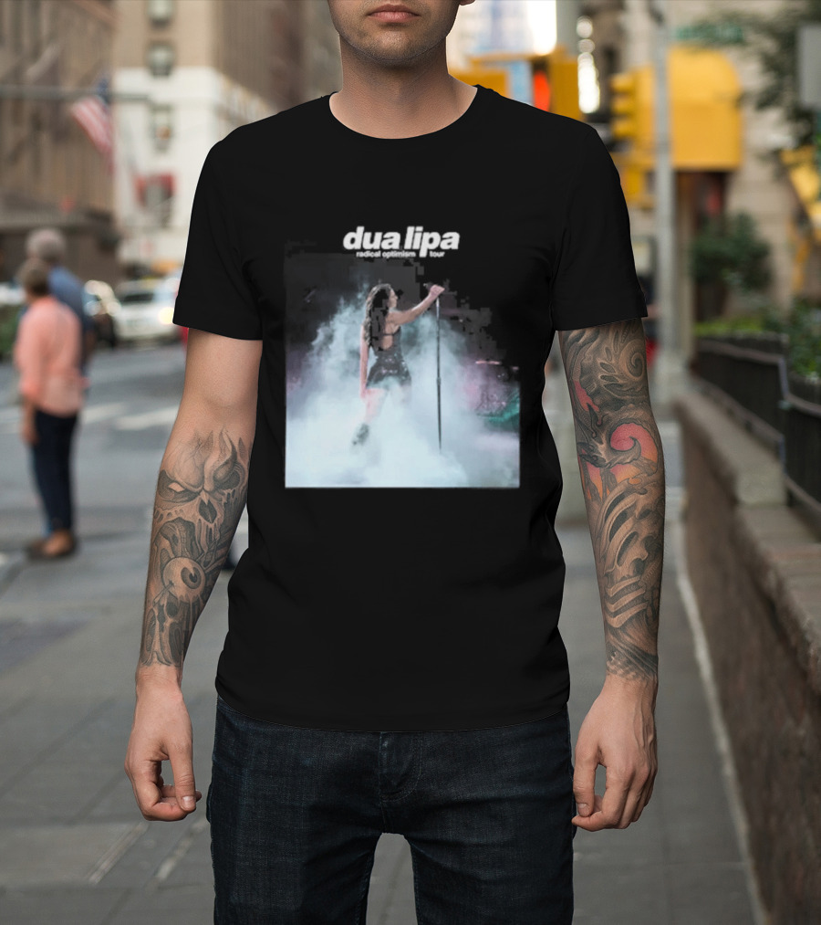 Dua Lipa Round Neck Abstract Pastel Aura T-Shirt