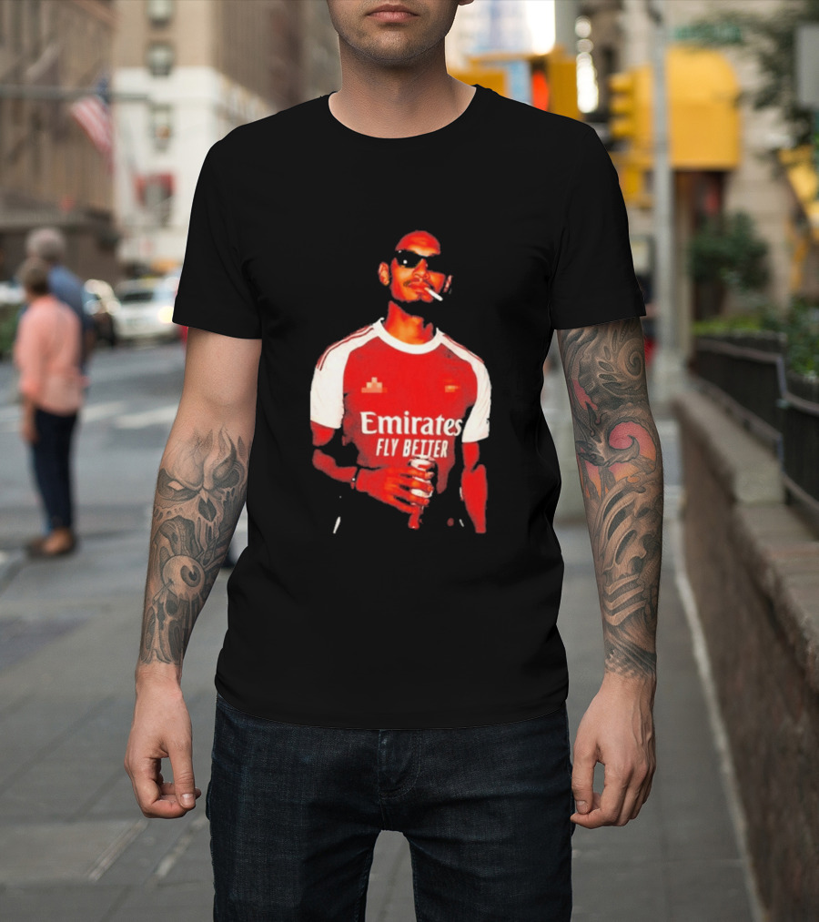 Gabriel Magalhaes Smoking Emirates Fly Better Arsenal T-Shirt