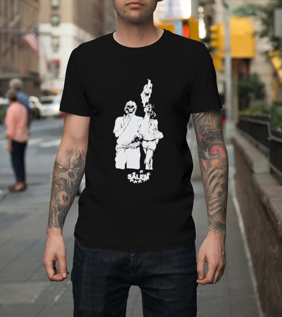 Salem Clown Mask Art Style Ghostly Figure T-Shirt