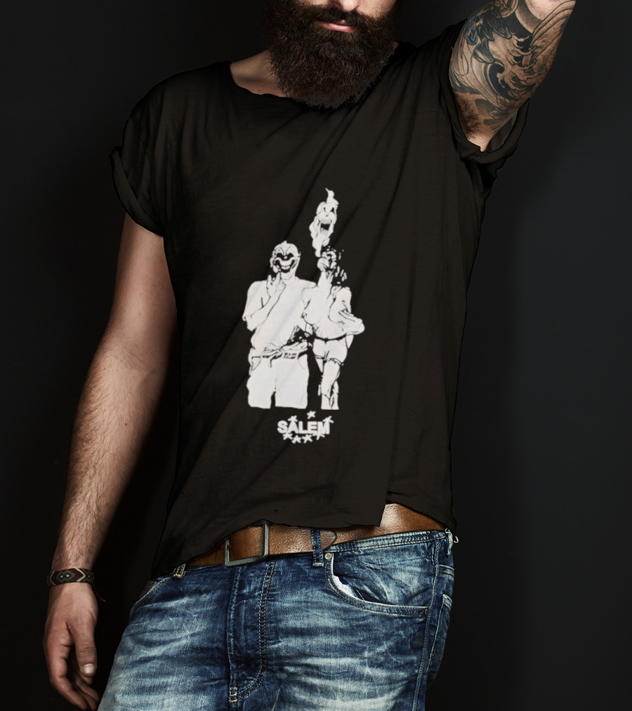 Salem Clown Mask Art Style Ghostly Figure T-Shirt