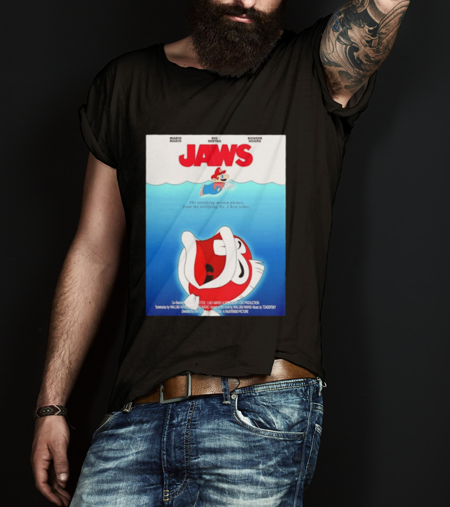 Mario Jaws Big Bertha Bowser Koopa Movie T-Shirt