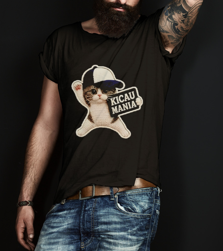 Kicau Mania Crochet Cat With Baseball Cap T-Shirt