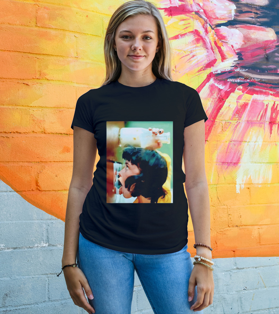 The Girl With Banging Head Licking Milk Scene T-Shirt