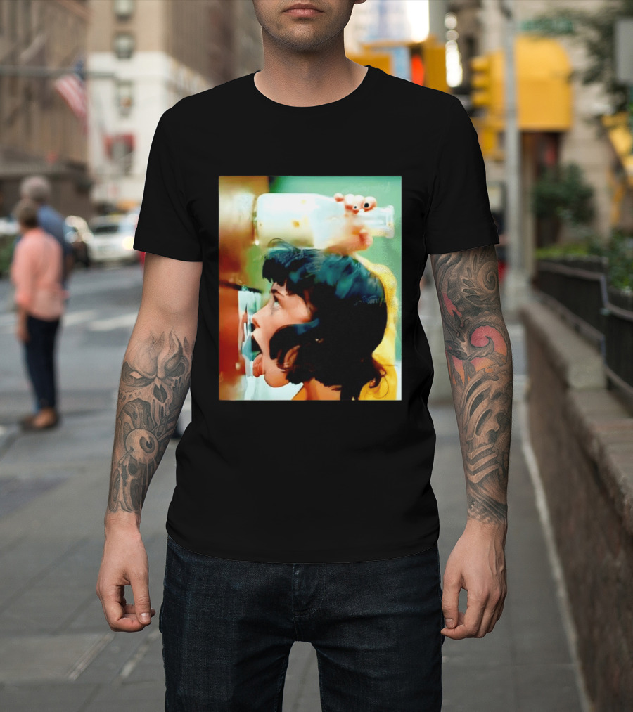 The Girl With Banging Head Licking Milk Scene T-Shirt