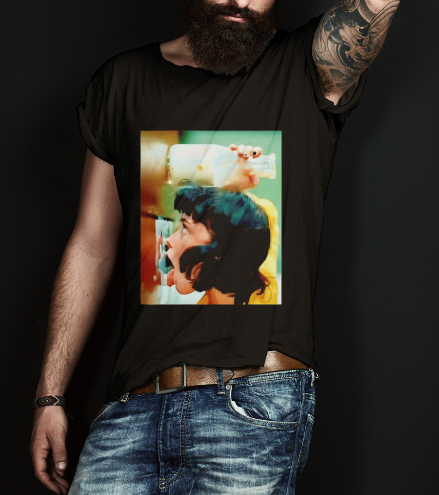 The Girl With Banging Head Licking Milk Scene T-Shirt