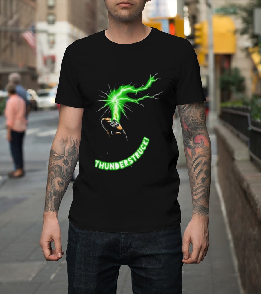 Thunderstruck Green Lightning Female Wrestler Power Burst T-Shirt