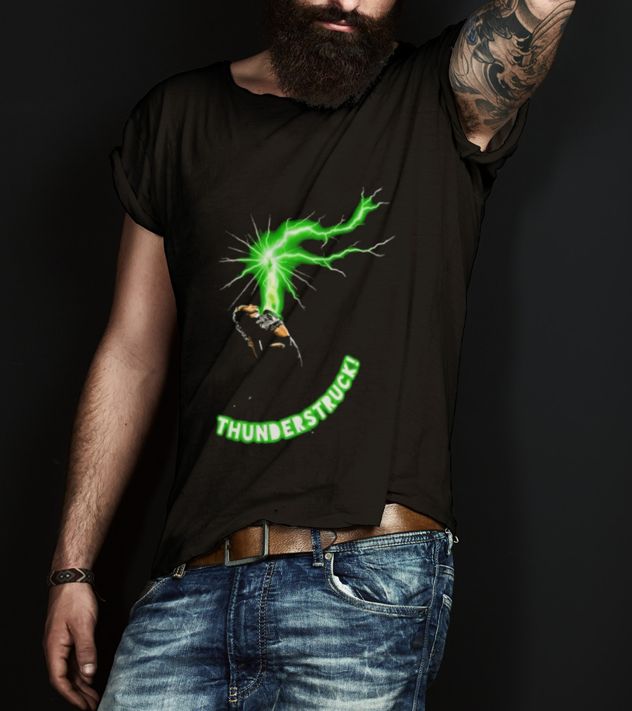 Thunderstruck Green Lightning Female Wrestler Power Burst T-Shirt