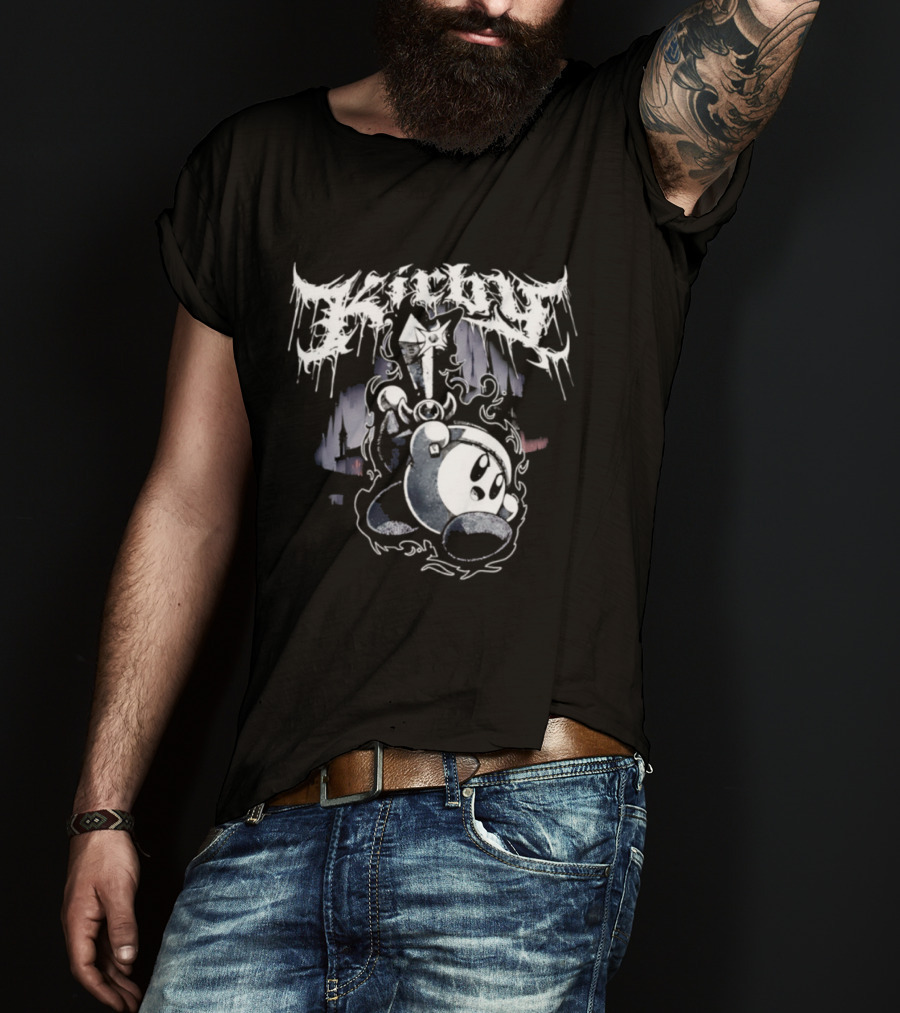 Black Metal Inspired Kirby With Dripping T-Shirt