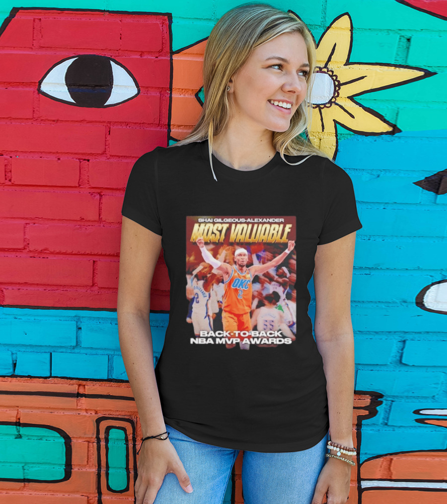 Shia Gilgeous Alexander Most Valuable Okc Back To Back Nba Mvp Awards T-Shirt
