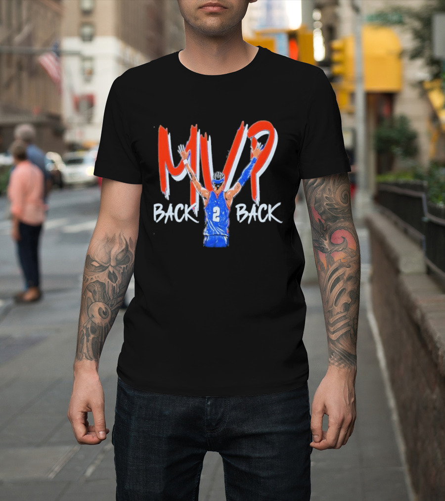 Shai Gilgeous Alexander MVP Back 2 Back Oklahoma City Thunder NBA Basketball 2026 T-Shirt