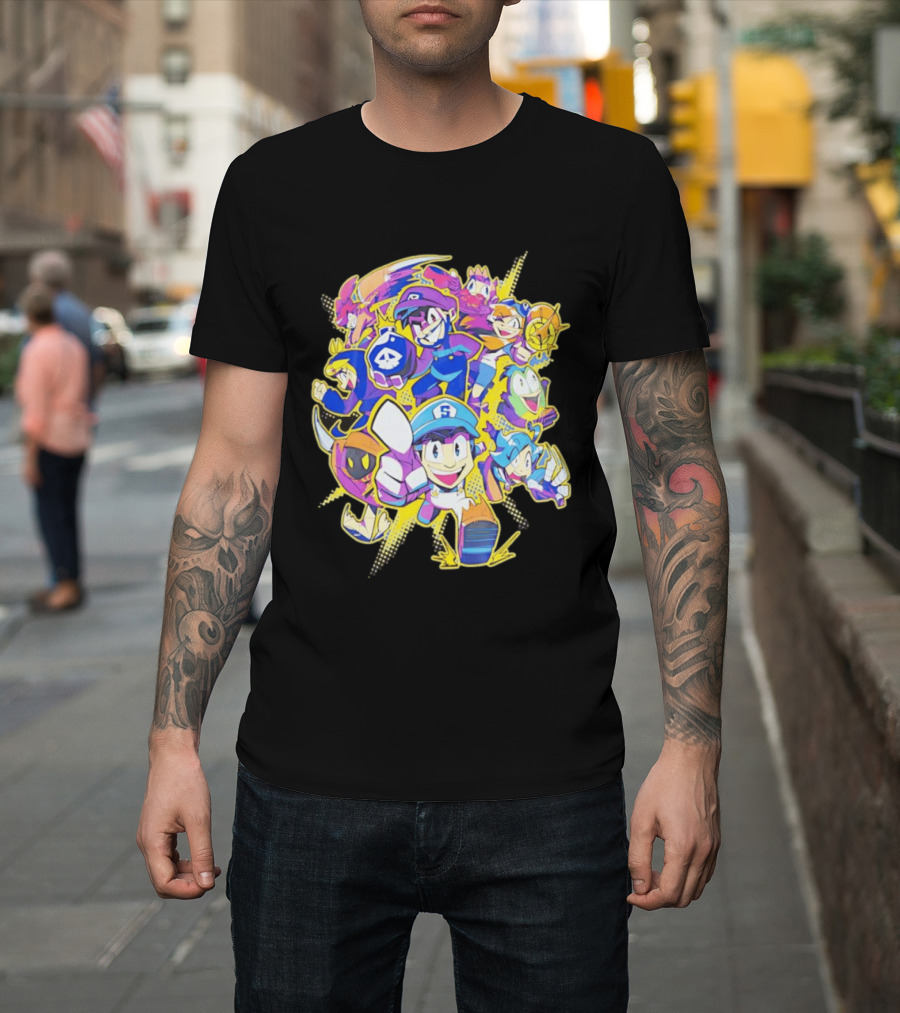 SMG4 All Star Game Characters Colorful Animation T-Shirt