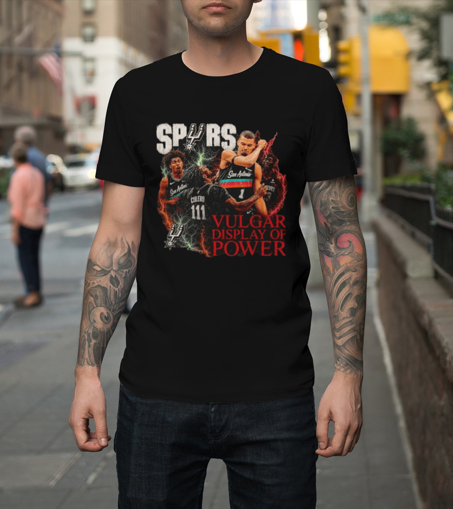 San Antonio Spurs Vulgar Display Of Power Basketball Team Action T-Shirt