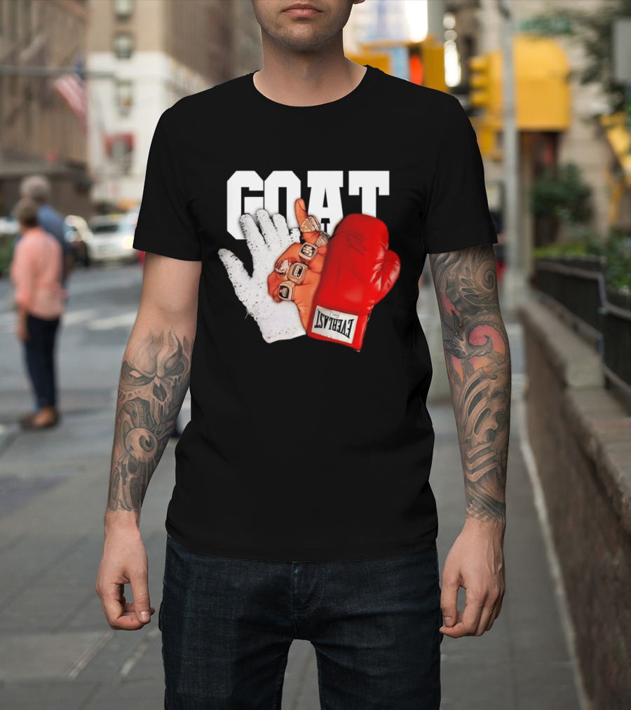 GOAT Michael Jordan Mike Tyson Chicago Bulls 23 Jackson Glove T-Shirt