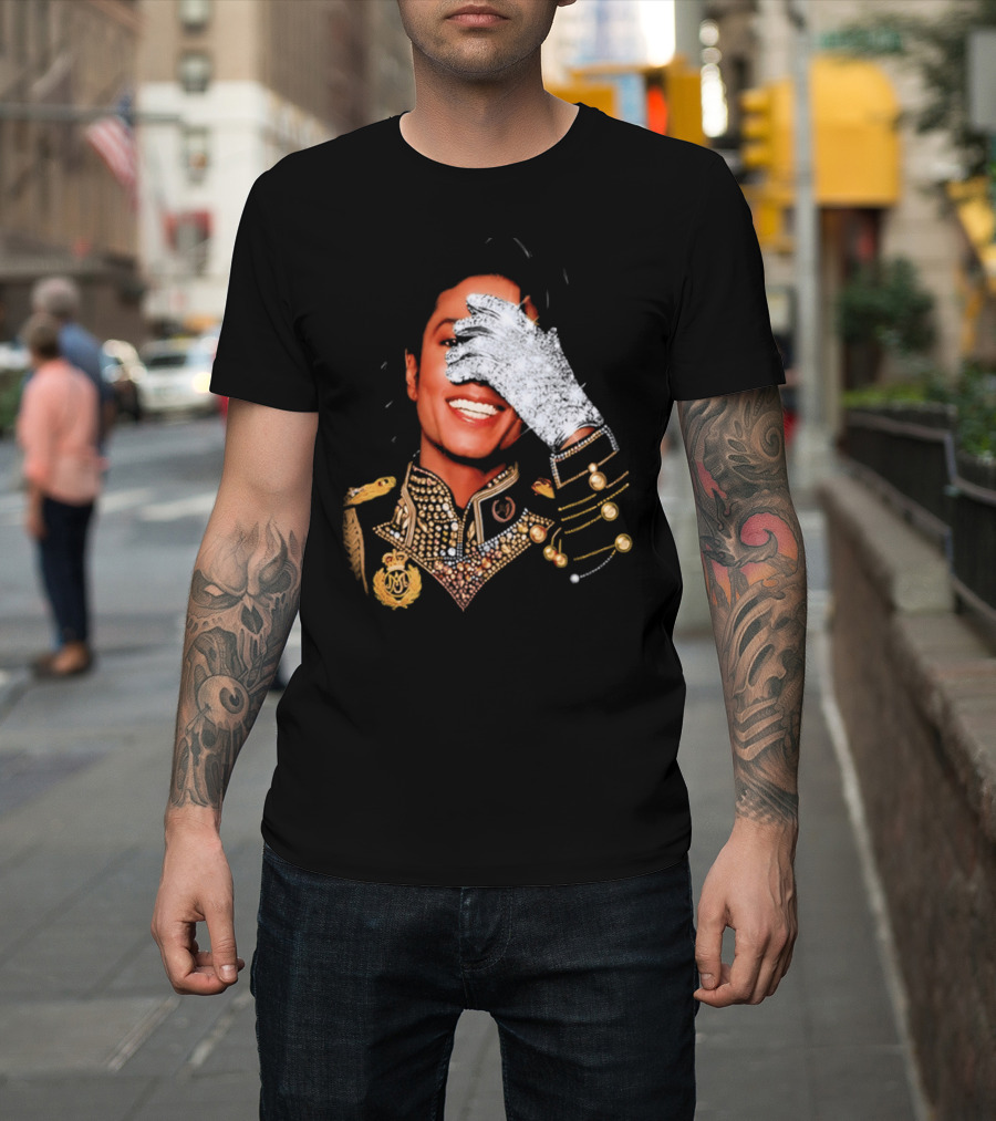 Jackson Drake Iceman King Of Pop Diamond Glove 2026 Gold Embellished Uniform T-Shirt
