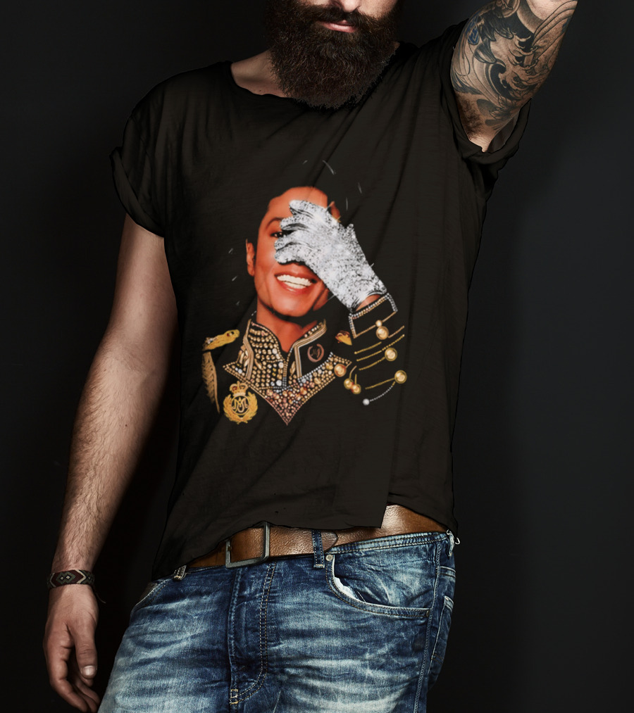 Jackson Drake Iceman King Of Pop Diamond Glove 2026 Gold Embellished Uniform T-Shirt