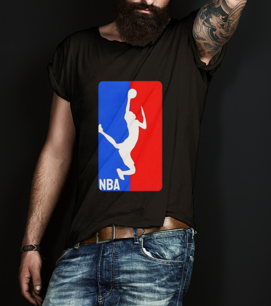 NBA Basketball 2026 Dunk Silhouette Red Blue T-Shirt