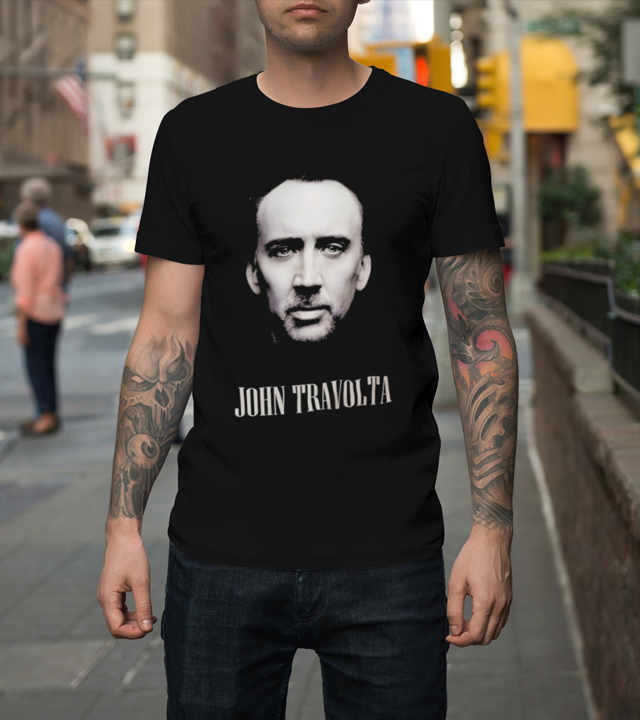 Nicolas Cage John Travolta Face Swap 90s Movie Fans T-Shirt