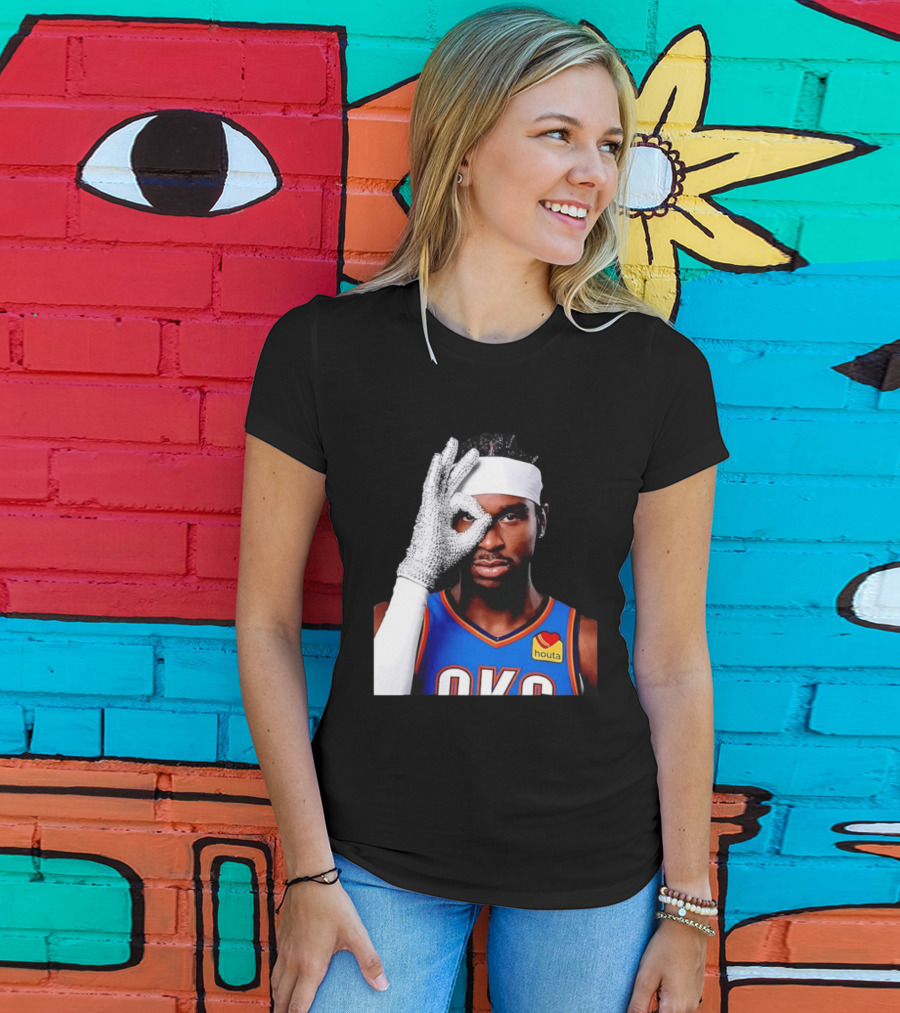 Shai Gilgeous Alexander Oklahoma City Thunder Clutch Player Of The Year 2026 Glitter Gloves Houta OKC T-Shirt