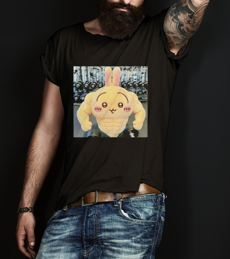 Usagi Muscle Chiikawa Buff Bunny Plush Toy T-Shirt