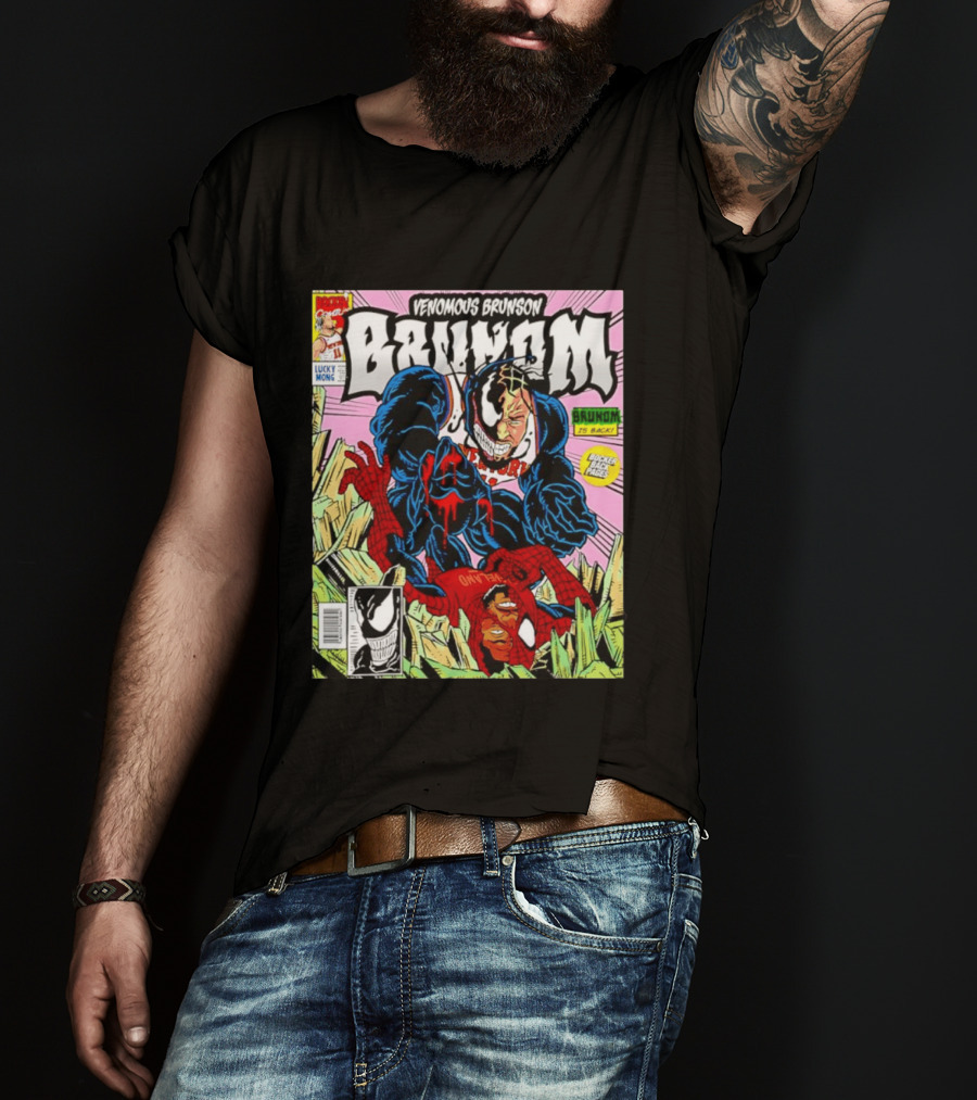 Venomous Brunson Venom X Jalen Brunson Marvel Comic Brunes Back Cover Price T-Shirt