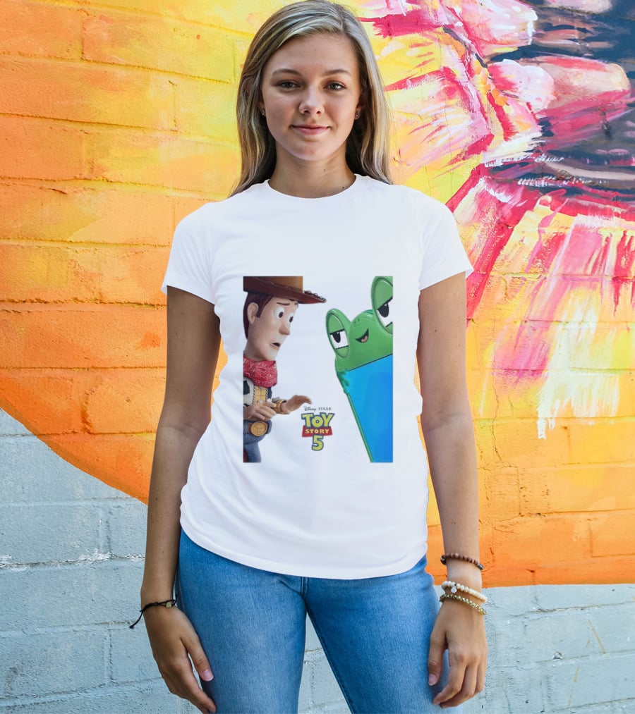 Toy Story 5 Woody And Animated Frog Encounter T-Shirt