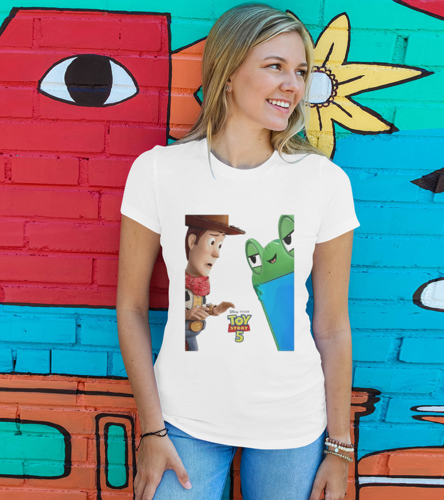 Toy Story 5 Woody And Animated Frog Encounter T-Shirt