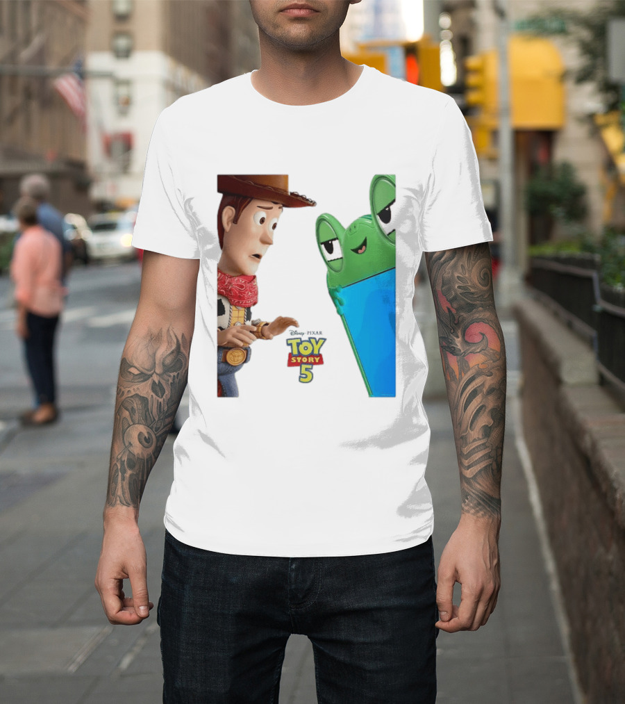 Toy Story 5 Woody And Animated Frog Encounter T-Shirt