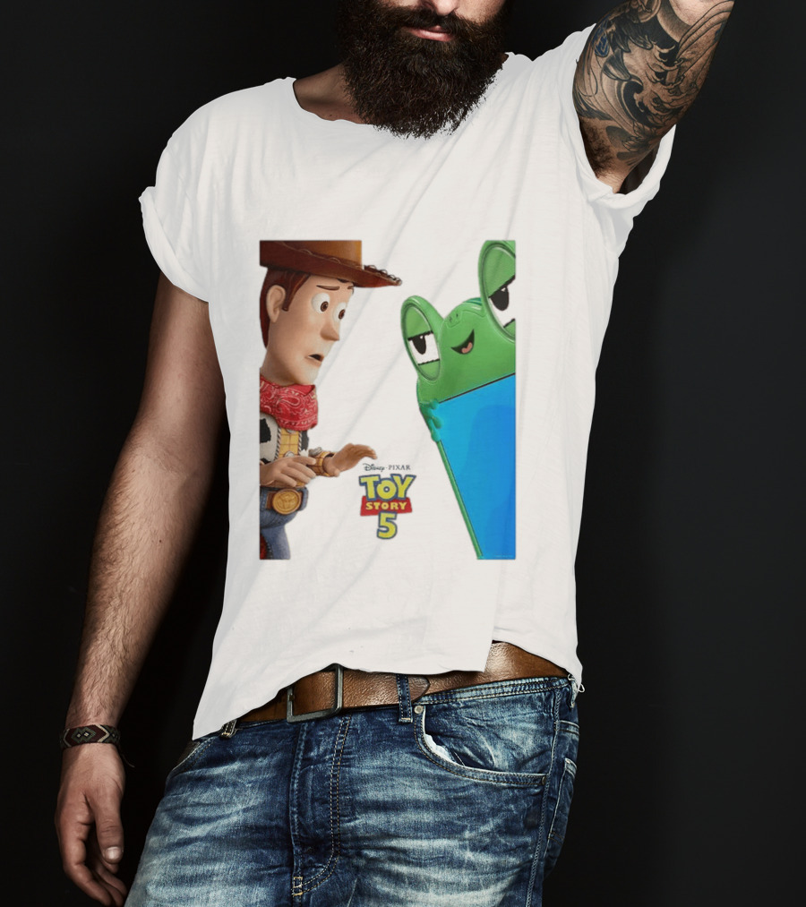 Toy Story 5 Woody And Animated Frog Encounter T-Shirt