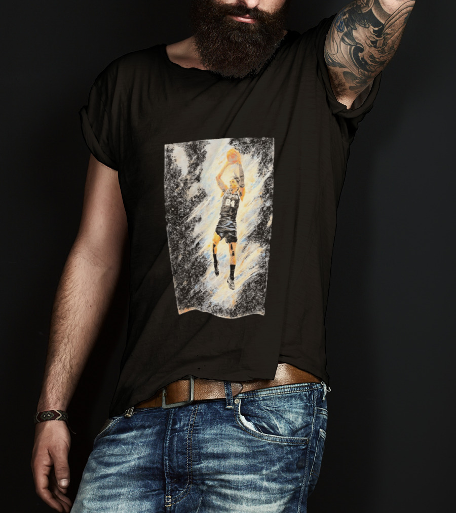 Devin Vassell 24 San Antonio Spurs Basketball Player In Iconic Action Pose T-Shirt