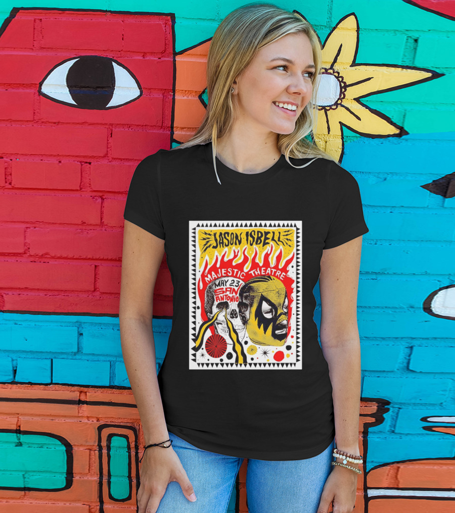 Jason Isbell May 23 San Antonio Majestic Theatre Skull And Mask T-Shirt