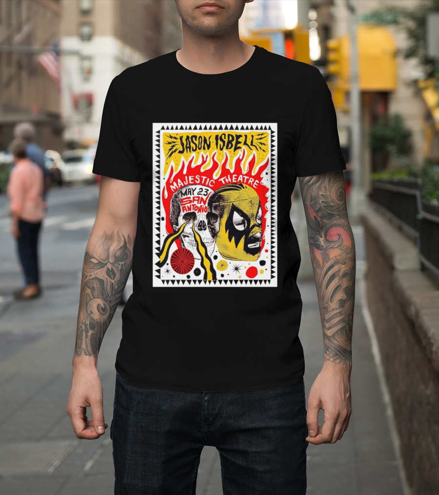 Jason Isbell May 23 San Antonio Majestic Theatre Skull And Mask T-Shirt