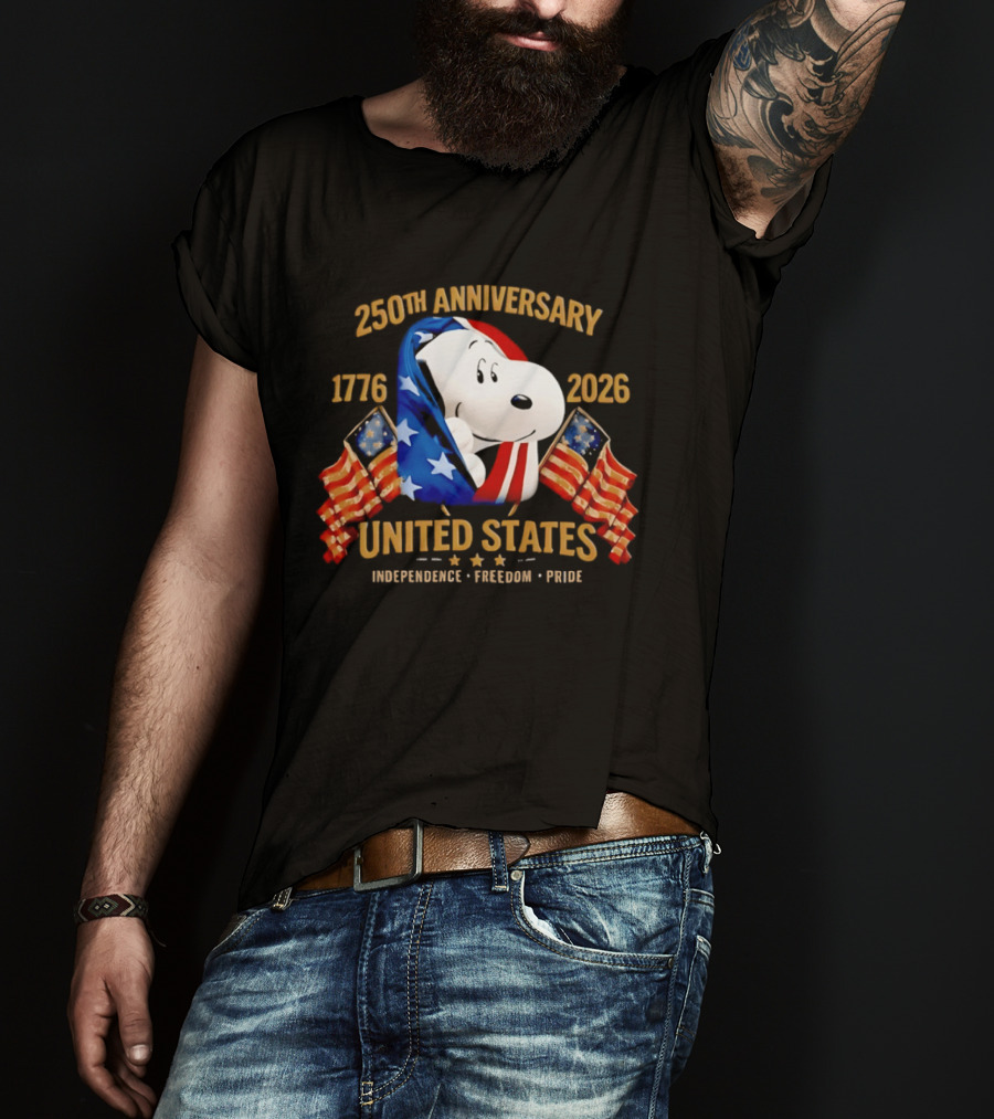 Snoopy 250th Anniversary United States 1776 2026 Independence Freedom Pride T-Shirt