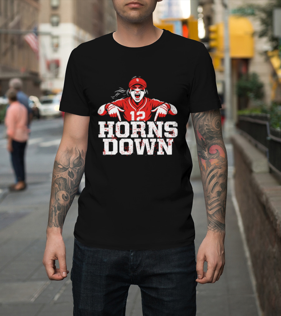 Oklahoma Sooners 12 Horns Down Girl Fan T-Shirt