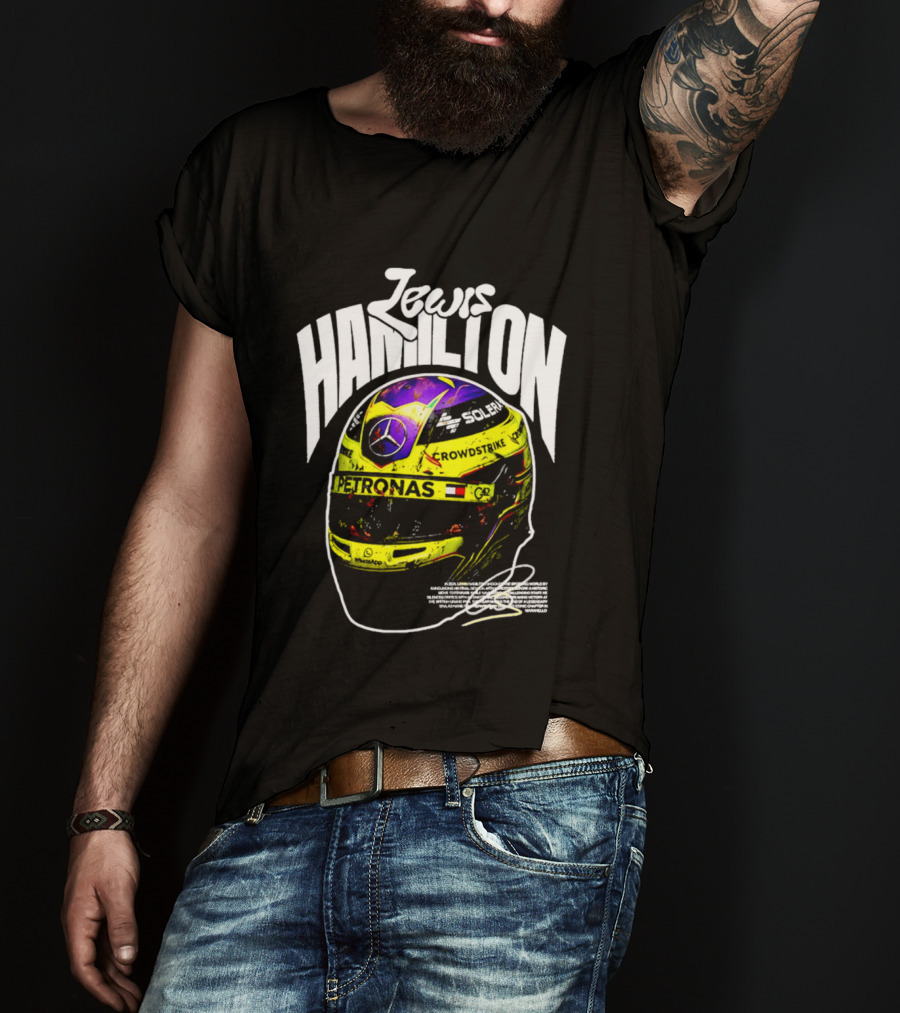 Jewis Hamilton Petronas Racing Helmet 2024 Mercedes T-Shirt