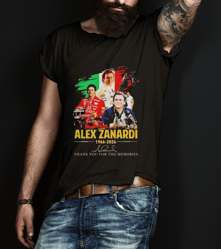 Alex Zanardi 1966 2026 Thank You For The Memories Formula One CART IndyCar T-Shirt
