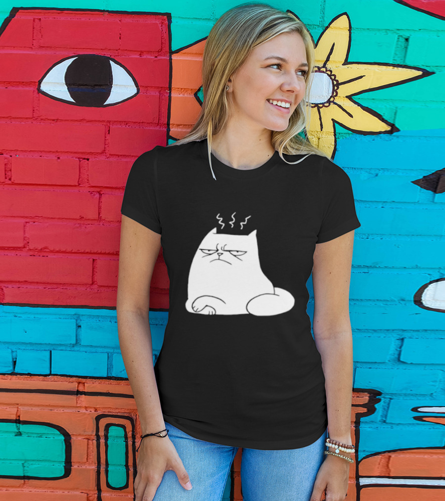 Judgement Cat Grumpy Steaming Expression T-Shirt