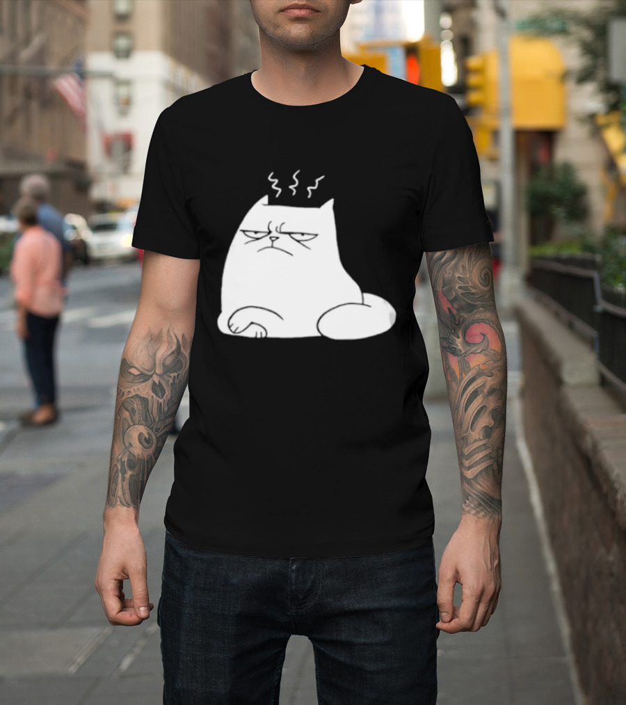 Judgement Cat Grumpy Steaming Expression T-Shirt