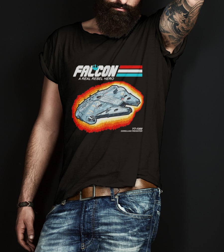 Millennium Falcon A Real Rebel Hero YT 1300 Corellian Freighter GI Joe T-Shirt