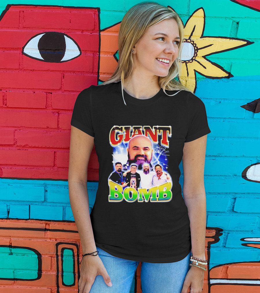 Giant Bomb Crew With Lightning Background 2026 T-Shirt