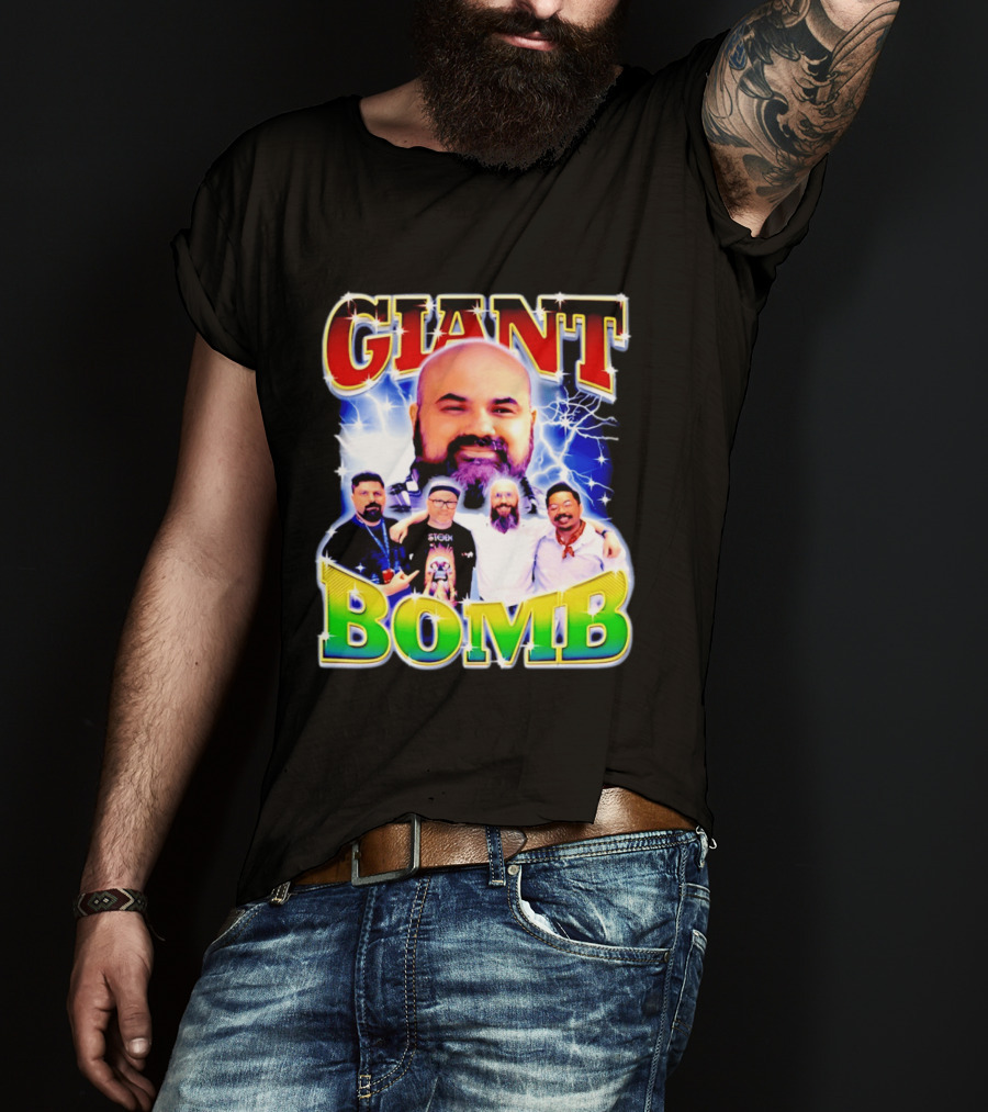 Giant Bomb Crew With Lightning Background 2026 T-Shirt