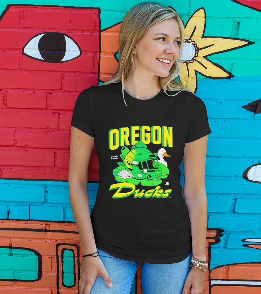 Oregon Ducks Football Helmet And Duck T-Shirt