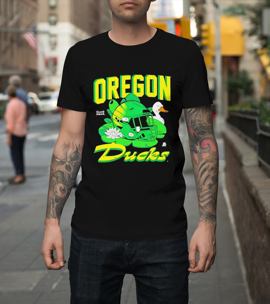 Oregon Ducks Football Helmet And Duck T-Shirt
