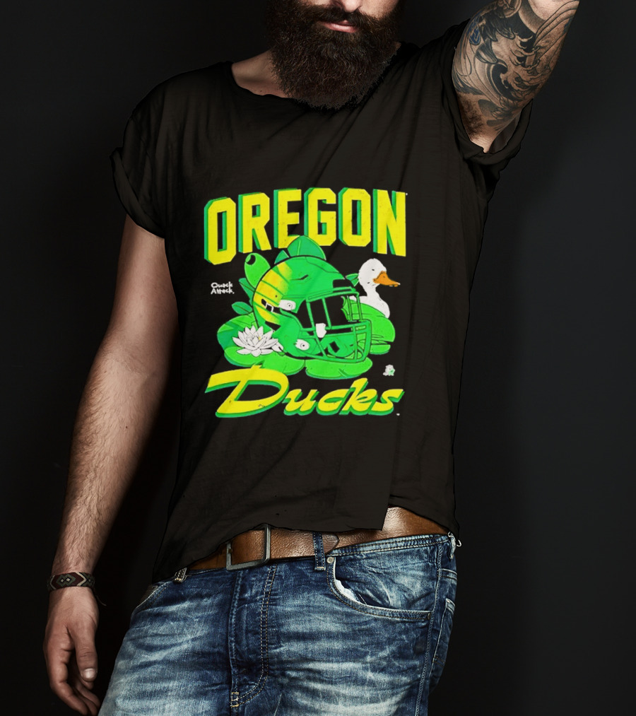 Oregon Ducks Football Helmet And Duck T-Shirt