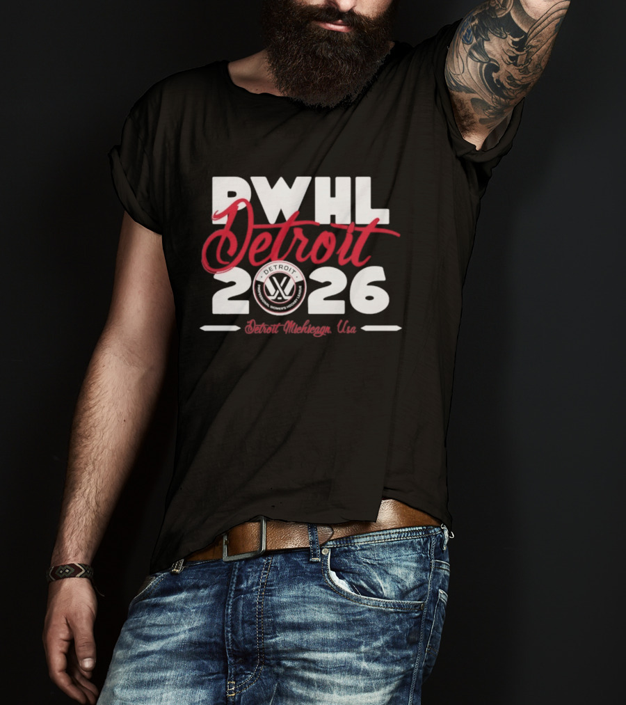 PWHL Detroit 2026 Stadium Essentials Detroit Michigan USA T-Shirt