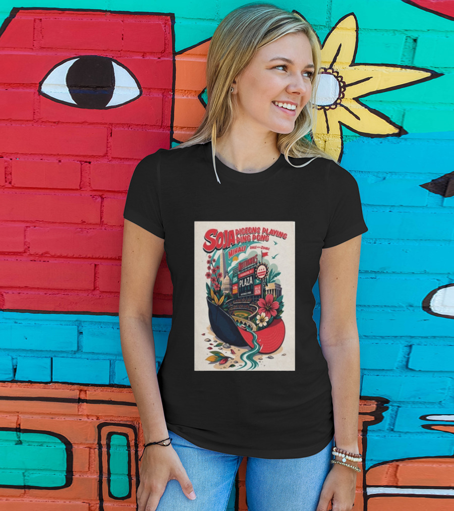 SOJA Pigeons Playing Ping Pong Nationals Park Plaza Stage Washington DC August 1 2026 T-Shirt