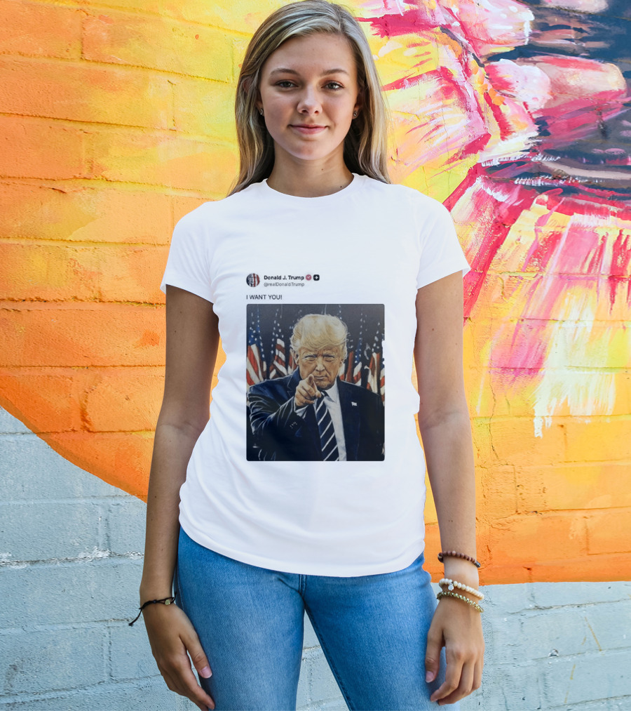 Trump I WANT YOU American Flags T-Shirt